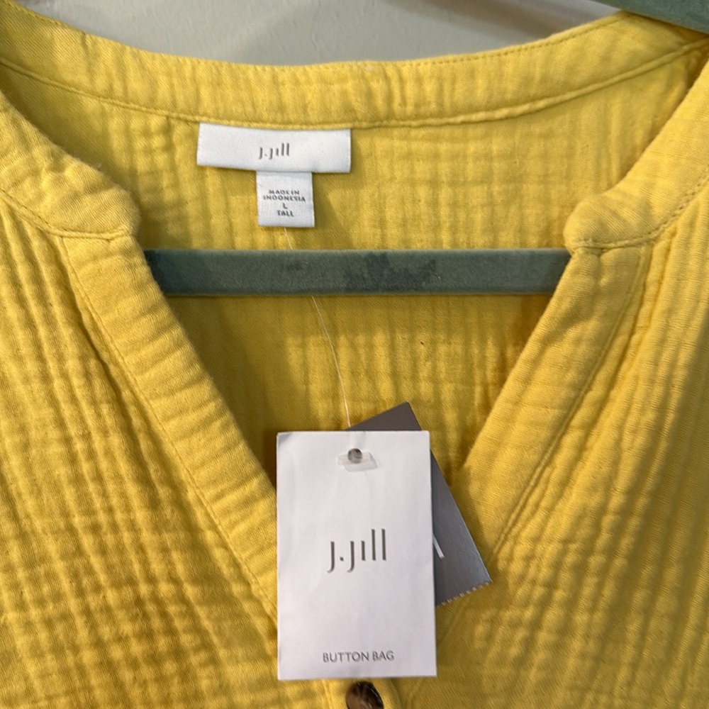 J. Jill Yellow Flutter Sleeve Sundress Size Large Tall - Picture 2 of 4